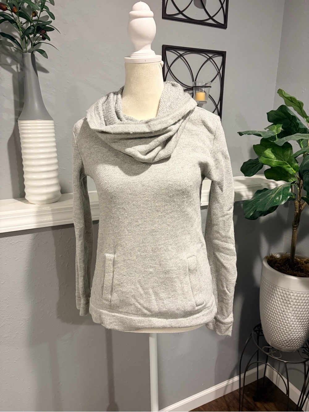 J. Crew Light Gray Cowl Neck Pullover Sweater